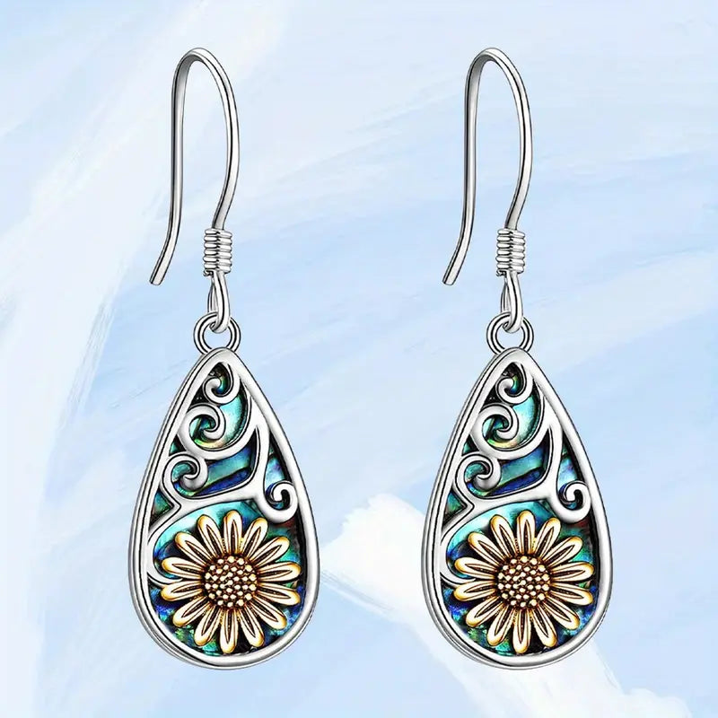 Sunflower Turquoise Earrings