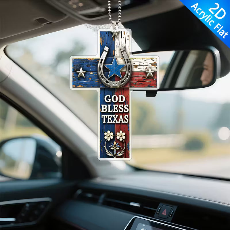 God Bless Texas Acrylic Pendant