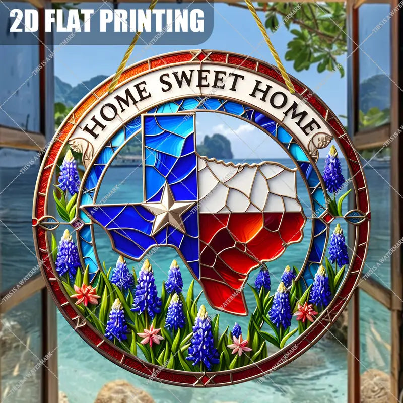 Home Sweet Home Texas Suncatcher Wall Art