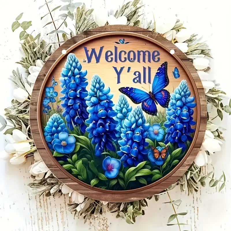 Welcome Y'all Hanging Wooden Wall Art
