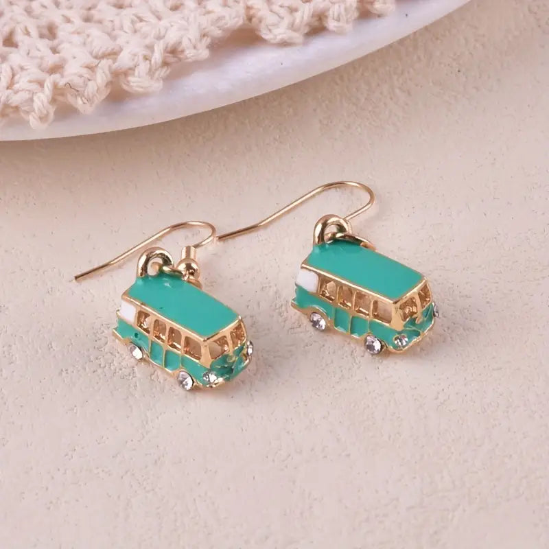 Vintage Bus Earrings