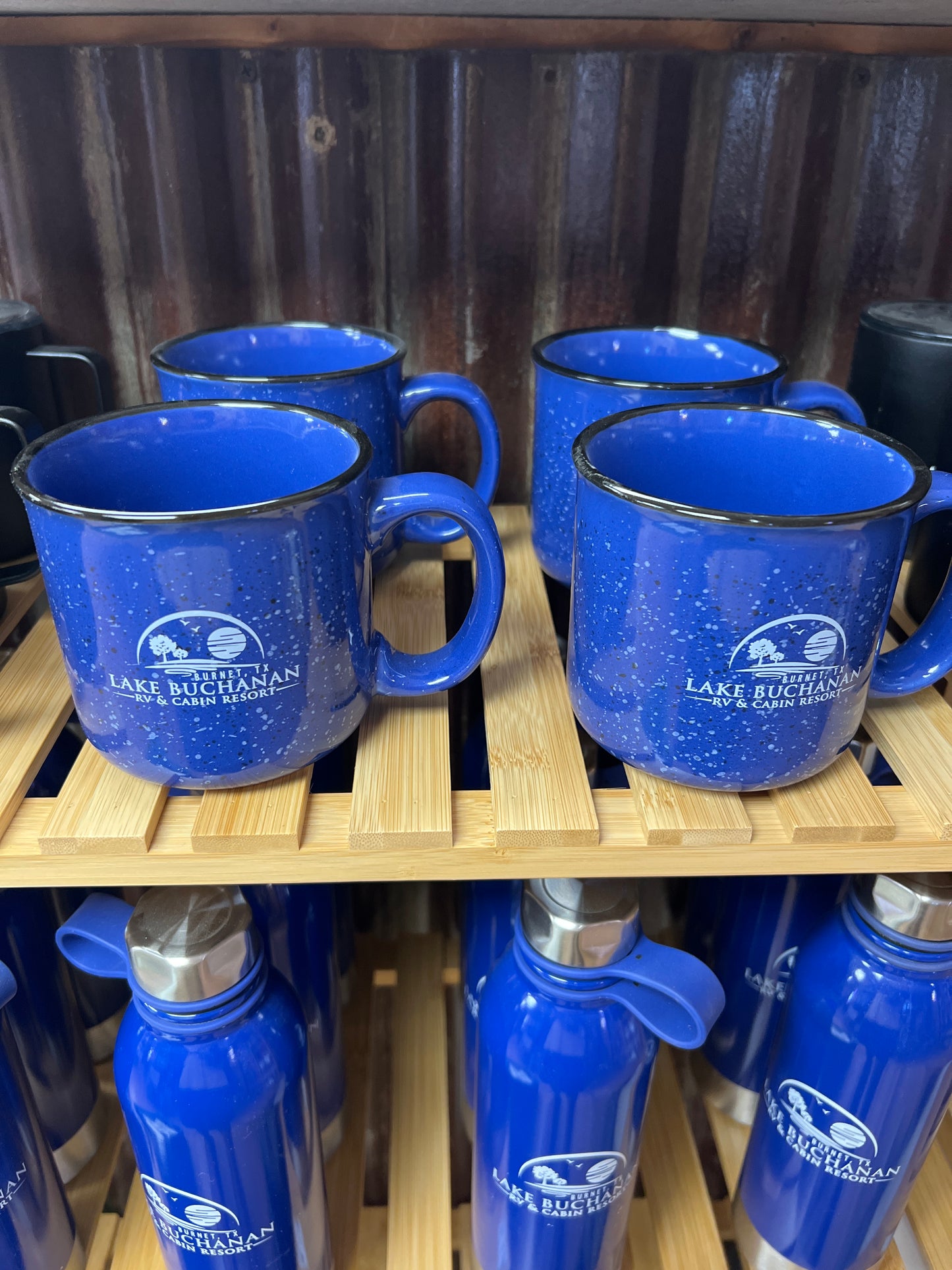 Lake Buchanan Logo Speckled Camp Mug