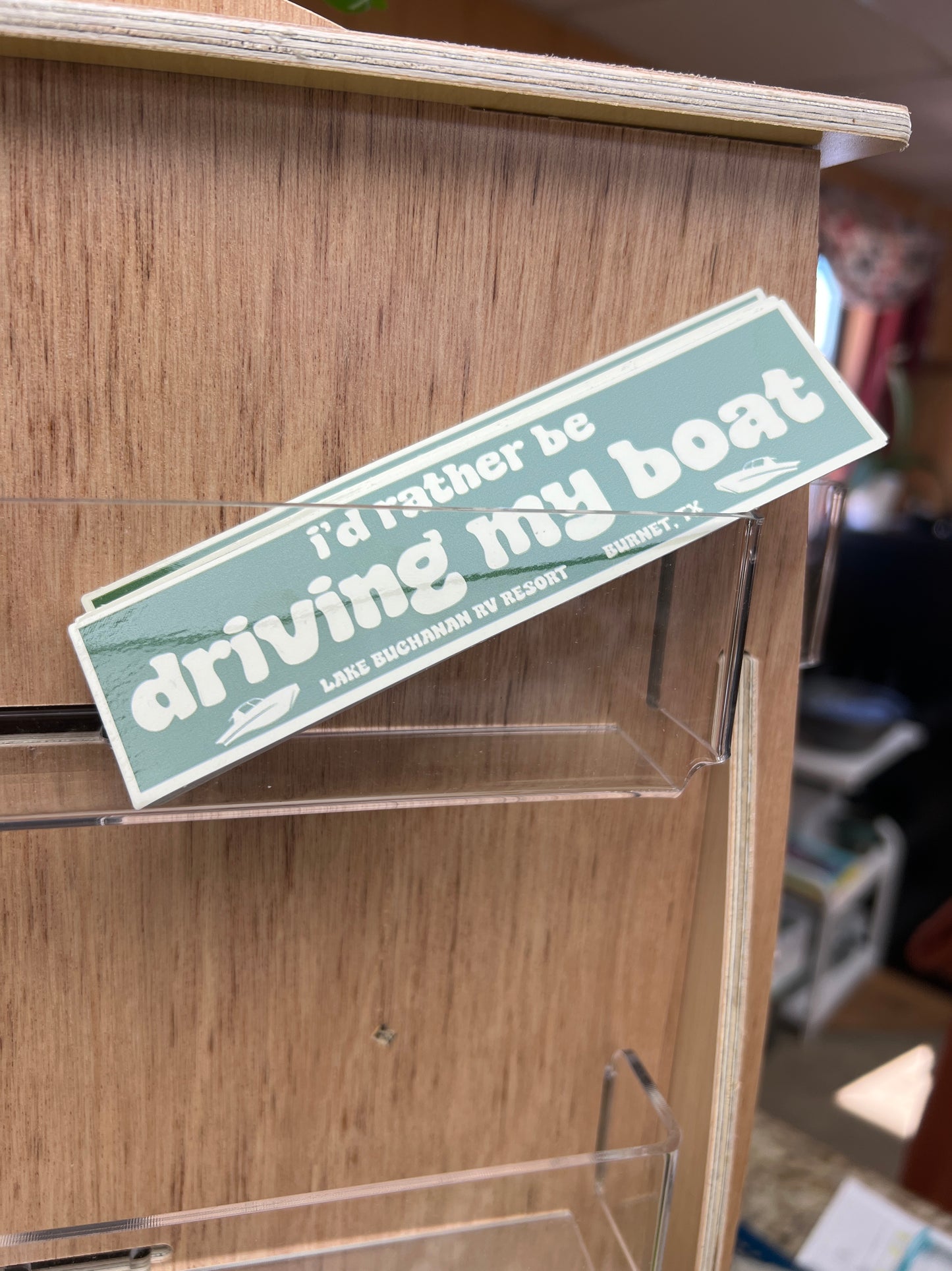 I'd Rather Be Driving My Boat Sticker