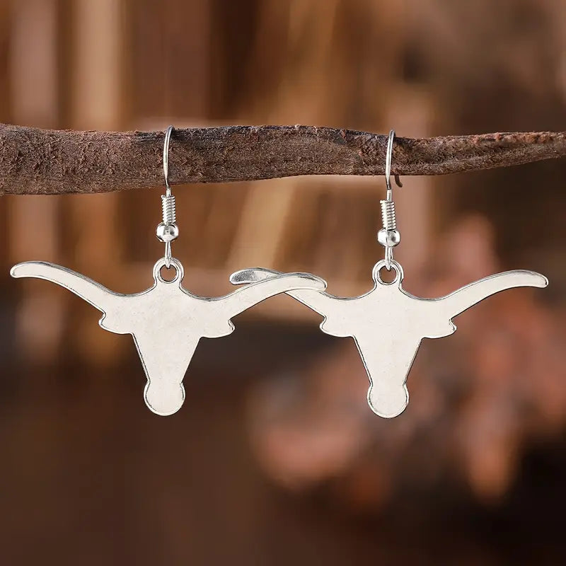 Longhorn Silver Earrings