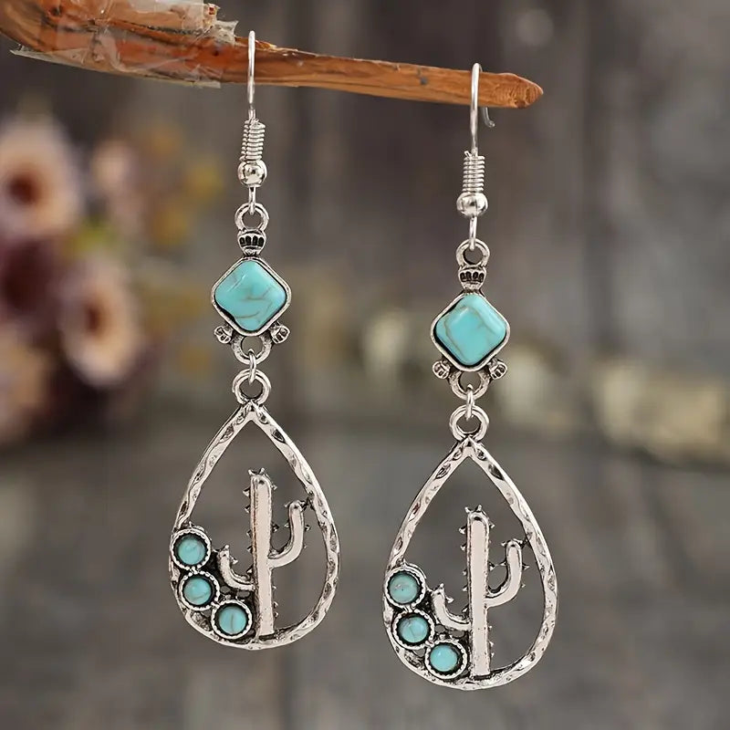 Cactus Turquoise Earrings