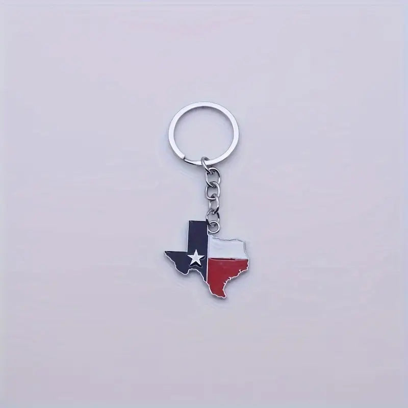 Texas + Inlaid State Flag Keychain