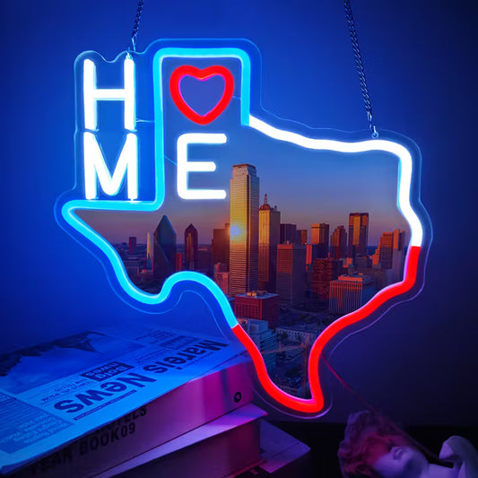 Texas Home Neon Sign