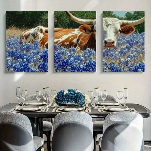 Texas Longhorn 3 Piece Wall Art
