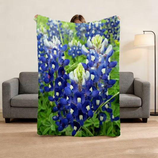 Photo of Bluebonnets Close Up Fleece Blanket (31" x 47")