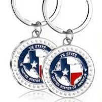 TX State Circle Keychain